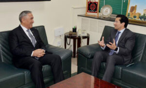 Read more about the article ederal Minister for Petroleum, Ali Pervaiz Malik was called on by H.E. Atadjan Movlamov, Ambassador of Turkmenistan to Pakistan in Islamabad March 18, 2025.